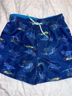 Tommy Bahama Boys Swim Trunks Dino Surf Print Size 5/6 Blue